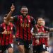 Antoine Semenyo of AFC Bournemouth celebrates scoring his team's first goal during Premier League match (Photo by Stu Forster/Getty Images)