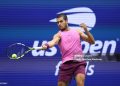 Carlos Alcaraz of Spain returns against Jannik Sinner of Italy during their Men's Singles Final match on Day Fifteen of the 2025 US Open (Photo by Matthew Stockman/Getty Images)