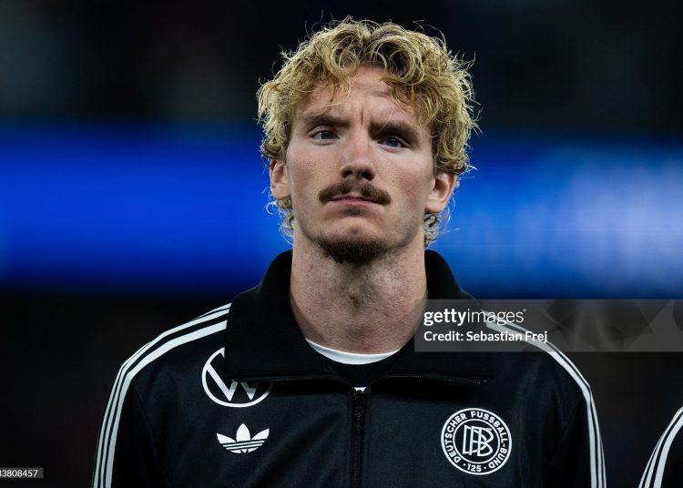 Nick Woltemade of Germany in prior to FIFA World Cup 2026 qualifier match (Photo by Sebastian Frej/Getty Images)