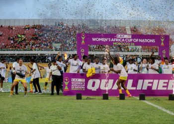 Black Queens celebrate qualification to 2026 AFCON Photo Courtesy: GFA
