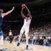 Joel Embiid #21 of the Philadelphia 76ers shoots the ball during the game against the Minnesota Timberwolves during a NBA preseason game on October 17, 2025 (Photo by Jesse D. Garrabrant/NBAE via Getty Images)