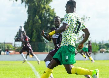 Shot from Gold Stars (in green) game against Kpando Heart of Lions Photo Courtesy: Gold Stars