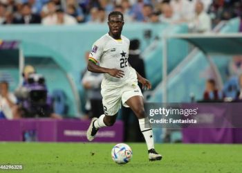 Kamaldeen Sulemana of Ghana during the FIFA World Cup Qatar 2022  (Photo by Youssef Loulidi/Fantasista/Getty Images)