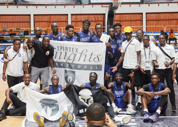 Spintex Knights celebrate qualification to 2026 Basketball Africa League Divisional Round Photo Courtesy: Spintex Knights