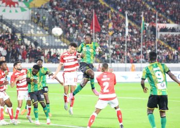 Shot from Kotoko (in green) game against Wydad Casablanca in CAF CONFED Cup Photo Courtesy: AKSC