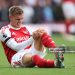 Arsenal's Martin Odegaard sustains an injury during the Premier League match between Arsenal and West Ham United (Photo by Rob Newell - CameraSport via Getty Images)