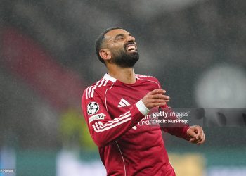 Mohamed Salah (Liverpool FC)  looks on during the Champions League group game (Photo by Ulrik Pedersen/NurPhoto via Getty Images)