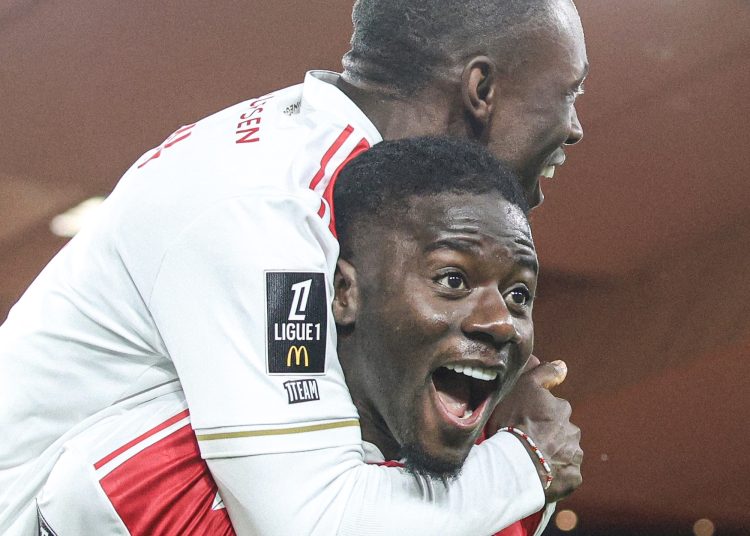 Mo Salisu celebrates after scoring goal against Toulouse Photo Courtesy: AS Monaco