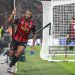 Antoine Semenyo of Bournemouth celebrates after he scores a goal to make it 1-1 during Premier League match (Photo by Robin Jones - AFC Bournemouth/AFC Bournemouth via Getty Images)