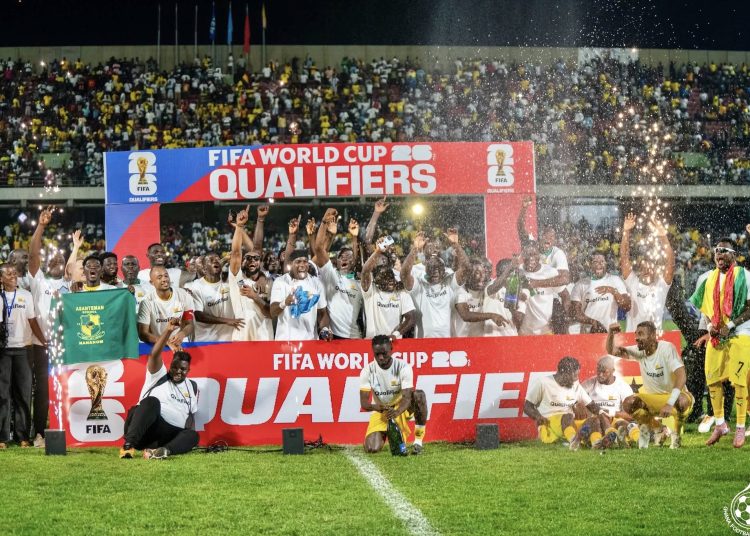 Black Stars celebrate qualification to 2026 FIFA World Cup Photo Courtesy: GFA
