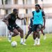 Kamaldeen Sulemana (left) with Joseph Paintsil at Black training session