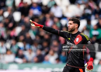Luca Zidane of Granada CF gestures during the Spanish league, LaLiga Hypermotion, football match played between Cordoba CF and Granada CF (Photo By Joaquin Corchero/Europa Press via Getty Images)