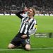 Nick Woltemade of Newcastle United celebrates scoring his team's second goal during the Carabao Cup Fourth Round match between Newcastle United and Tottenham Hotspur (Photo by Jan Kruger/Getty Images)