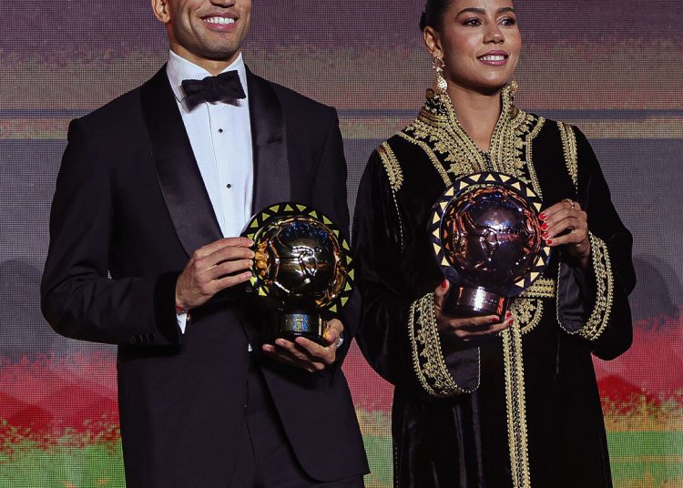 Achraf Hakimi and Ghizlane Chebbak win Men's and Women's Player of the Year Award at 2025 CAF Awards Photo Courtesy: CAF
