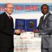 Carlo Bresciano of Gruppo Ferrero and football legend Abedi Pele attend the Golden Foot Ceremony Awards (Photo by Vittorio Zunino Celotto/Getty Images for Golden Foot)