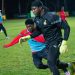 Christopher Baah-Bonsu (behind), Lawrence Ati-Zigi in Black Stars training session Photo Courtesy: GFA