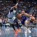 Stephen Curry #30 of the Golden State Warriors drives to the basket during the game against the San Antonio Spurs during the 2025-26 Emirates Cup (Photos by Michael Gonzales/NBAE via Getty Images)
