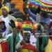 Ghanaian supporters cheer prior to their Group D first round 2010 World Cup football match on June 23, 2010 at Soccer City (Photo credit should read STEPHANE DE SAKUTIN/AFP via Getty Images)