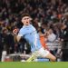 Phil Foden of Manchester City celebrates scoring his team's third goal during the Premier League match between Manchester City and Leeds United (Photo by Carl Recine/Getty Images)
