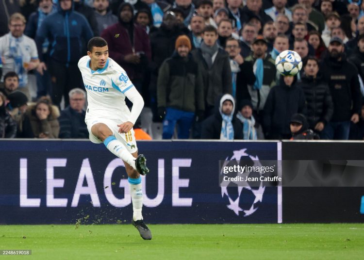 Mason Greenwood of Marseille during the UEFA Champions League 2025/26 League Phase MD5 football match between Olympique de Marseille (OM) and Newcastle United FC (Photo by Jean Catuffe/Getty Images)