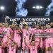 Lionel Messi #10 of Inter Miami CF and teammates lift the Champion's trophy after winning the the Audi 2025 MLS Cup western conference final match between Inter Miami CF and New York City FC (Photo by Carmen Mandato/Getty Images)
