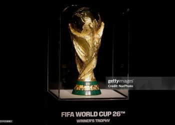 World Cup replica during the inauguration of the countdown to the 2026 World Cup in Mexico, the United States, and Canada, on June 11, 2025. (Photo by Gerardo Vieyra/NurPhoto via Getty Images)