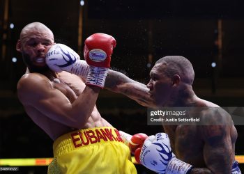 Conor Benn punches Chris Eubank Jr during their middleweight fight on the ‘Unfinished Business’ fight card (Photo by Justin Setterfield/Getty Images)