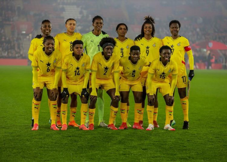 Black Queens starting lineup against England Photo Courtesy: GFA