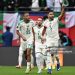 Algeria's forward #7 Riyad Mahrez (R) celebrates scoring the team's first goal during the Africa Cup of Nations (CAN) Group E football match between Algeria and Sudan (Photo by Gabriel BOUYS / AFP via Getty Images)