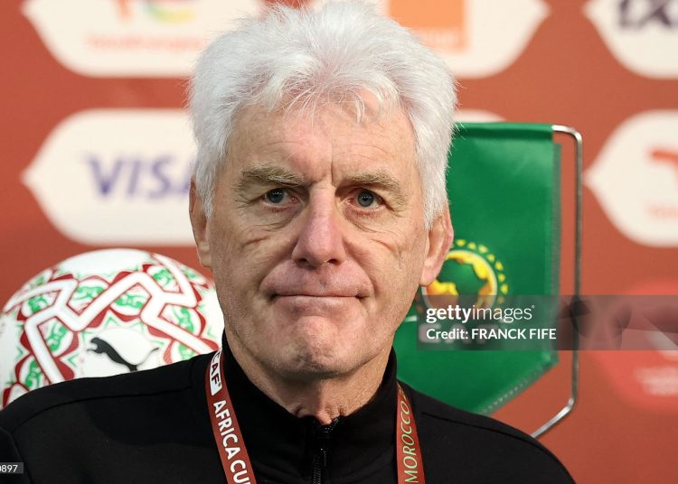 South Africa's Belgian head coach Hugo Broos (Photo by FRANCK FIFE / AFP via Getty Images)