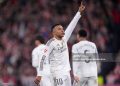 Kylian Mbappe of Real Madrid celebrates scoring his team's third goal during the LaLiga EA Sports match between Athletic Club and Real Madrid CF (Photo by Juan Manuel Serrano Arce/Getty Images)