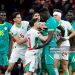 Senegal and Morocco players clash during the Africa Cup of Nations (CAN) final football match between Senegal and Morocco (Photo by Abdel Majid BZIOUAT / AFP via Getty Images)