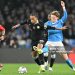 Chelsea's Brazilian striker #20 Joao Pedro fights for the ball with Napoli's Scottish midfielder #08 Scott McTominay during the UEFA Champions League - league phase day 8 football match between Napoli and Chelsea (Photo by Andreas SOLARO / AFP via Getty Images)
