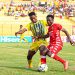 Shot from Kotoko (red)- Berekum Chelsea game Photo Courtesy: AKSC