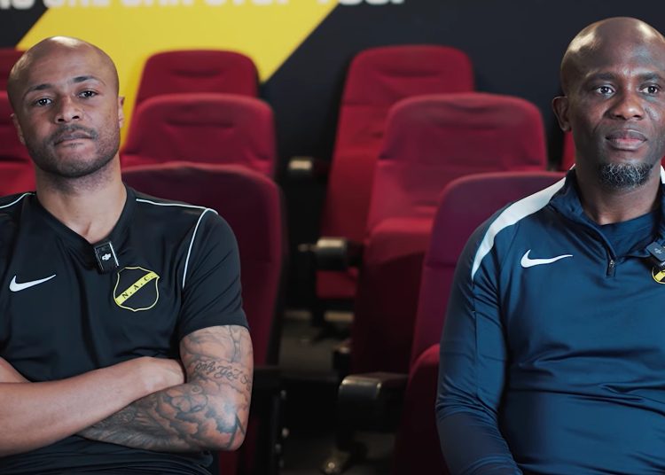 Matthew Amoah with Andre Ayew . Photo Courtesy: NAC TV