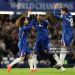 Marc Cucurella of Chelsea celebrates scoring his team's second goal with teammates Enzo Fernandez and Trevoh Chalobah during the Premier League match between Chelsea and West Ham United (Photo by Richard Pelham/Getty Images)