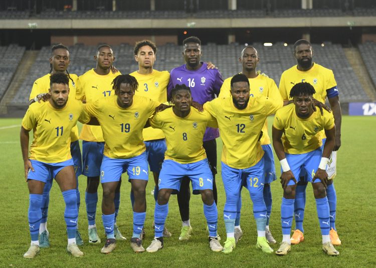Gabon Team Picture during 2025 Africa Cup of Nations Qualifiers match between Central African Republic and Gabon  at Orlando Stadium  on the 18 November 2024 in Soweto  © Sydney Mahlangu /BackpagePix