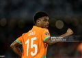 Ivory Coast's forward #15 Amad Diallo celebrates scoring the team's first goal during the Africa Cup of Nations (CAN) round of 16 football match between Ivory Coast and Burkina Faso (Photo by FRANCK FIFE / AFP via Getty Images)