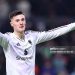 Benjamin Sesko of Manchester United  celebrates after scoring a goal to make it 1-2 during the Premier League match between Burnley and Manchester United  (Photo by Robbie Jay Barratt - AMA/Getty Images)