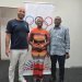 GOC President Richard Akpocavie with Aquatics Ghana president Delphina Quaye with Five-time Olympian Felipe Perrone