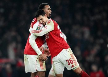 Arsenal celebrate qualification to 2025-2026 Carabao Cup Final Photo Courtesy: Arsenal FC