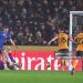 Liam Delap of Chelsea misses a chance on goal during the Emirates FA Cup Fourth Round match between Hull City and Chelsea (Photo by Robbie Jay Barratt - AMA/Getty Images)