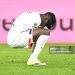 Paris Saint-Germain's French forward #10 Ousmane Dembele reacts after missing a shot during the French L1 football match between Stade Rennais FC and Paris Saint-Germain (PSG) (Photo by Damien MEYER / AFP via Getty Images)