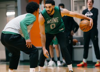Jayson Tatum in team scrimmage Photo Courtesy: Boston Celtics