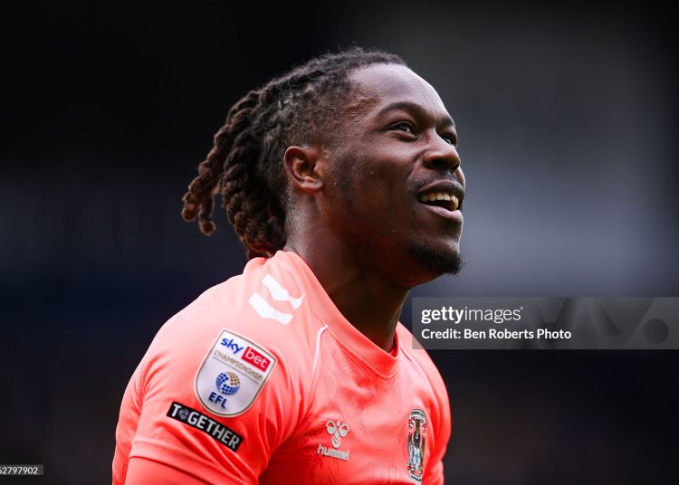 Brandon Thomas-Asante of Coventry City during the Sky Bet Championship match between West Bromwich Albion and Coventry City (Photo by Ben Roberts Photo/Getty Images)