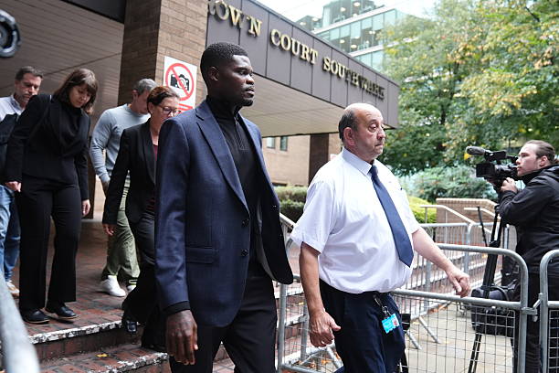 Former Arsenal footballer Thomas Partey leaving Southwark Crown Court in London, where he has been charged with five counts of rape against two women, as well as a charge of sexual assault against a third woman. Picture date: Wednesday September 17, 2025. (Photo by Ben Whitley/PA Images via Getty Images)