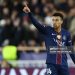 Paris Saint-Germain's French midfielder #14 Desire Doue celebrates scoring his team's third goal during the UEFA Champions League knockout round play-off first leg football match between AS Monaco and Paris Saint-Germain (Photo by Valery HACHE / AFP via Getty Images)