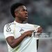 Vinicius Junior of Real Madrid celebrates scoring his team's second goal during the UEFA Champions League 2025/26 League Knockout Play-off Second Leg match between Real Madrid C.F. and SL Benfica (Photo by Angel Martinez/Getty Images)