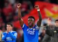 Vinicius Junior of Real Madrid celebrates after the team's victory during the UEFA Champions League 2025/26 League Knockout Play-off First Leg match between SL Benfica and Real Madrid C.F (Photo by Angel Martinez/Getty Images)