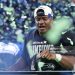 Kenneth Walker III #9 of the Seattle Seahawks celebrates after defeating the New England Patriots 29-13 to win Super Bowl LX (Photo by Kevin C. Cox/Getty Images)